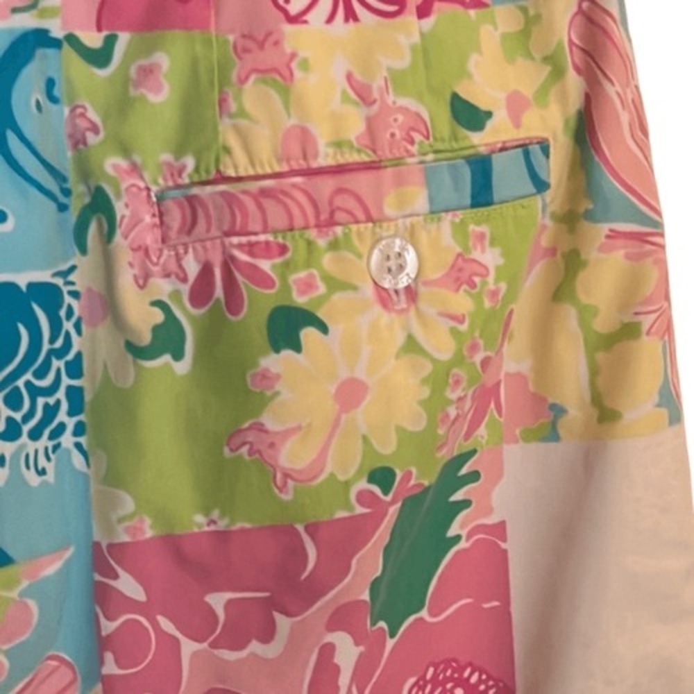 Lilly Pulitzer Skirt Womens Size 0 Floral Multi Petal Patch Hidden Animals Lined - Picture 5 of 8
